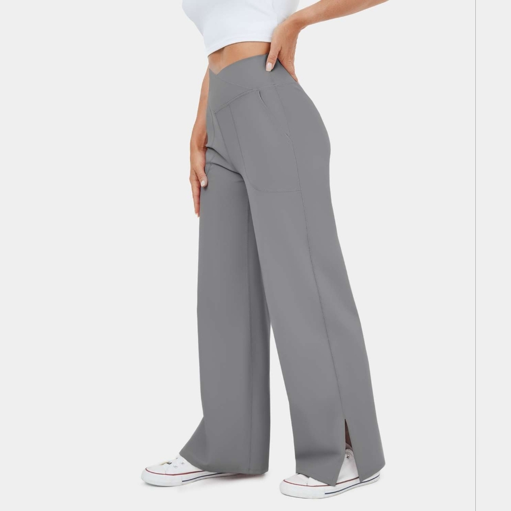 Halara Gray Crossover Yoga Pants